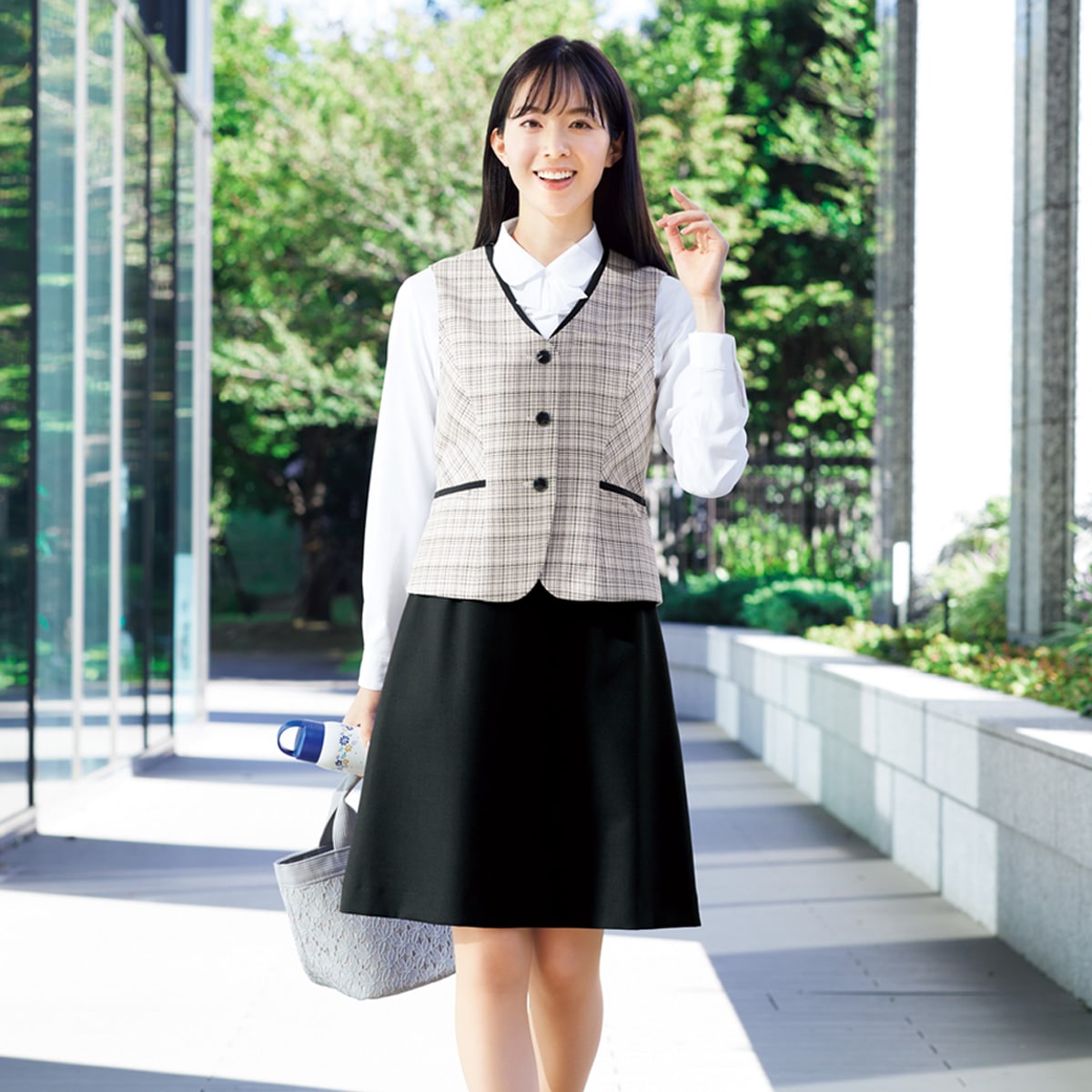 FS45908 ベルトレスAラインスカート｜医療用白衣・介護ユニフォーム