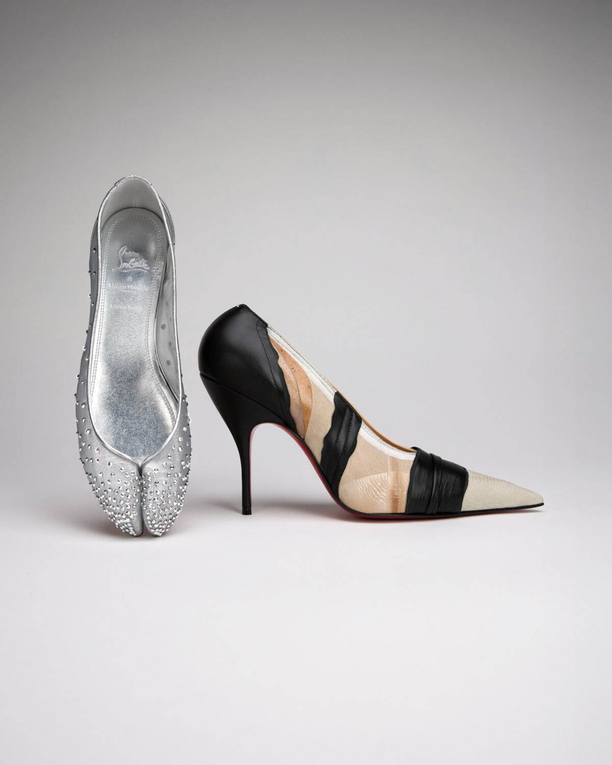 メゾン マルジェラ×クリスチャン ルブタン、クリスタル輝く「タビ
