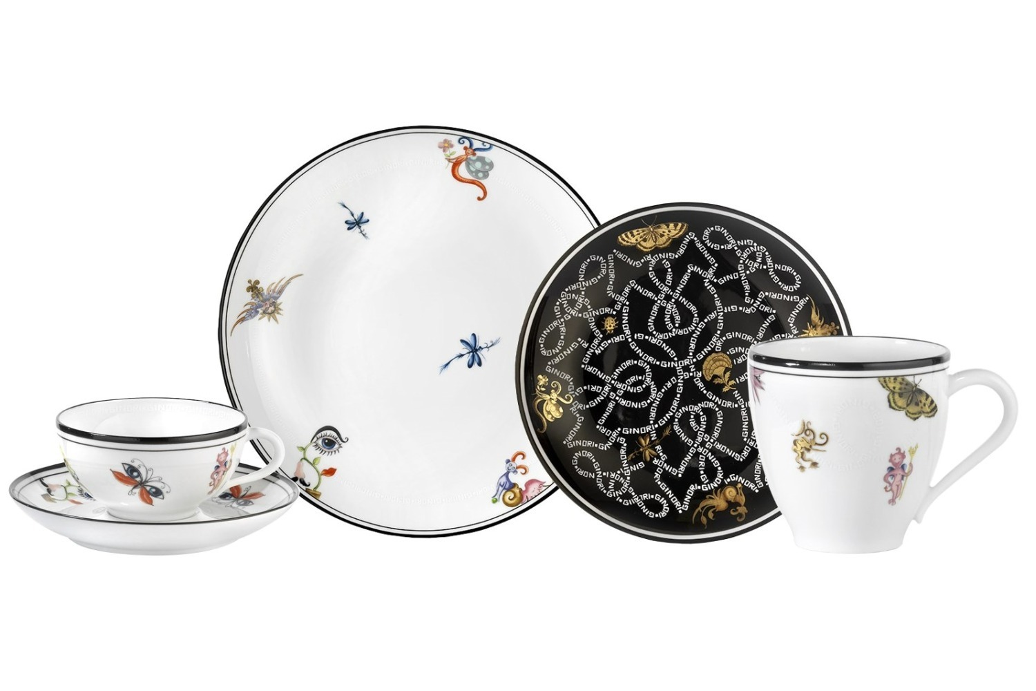 ジノリ1735「タツノオトシゴ＆天使」モチーフのテーブルウェア、伊