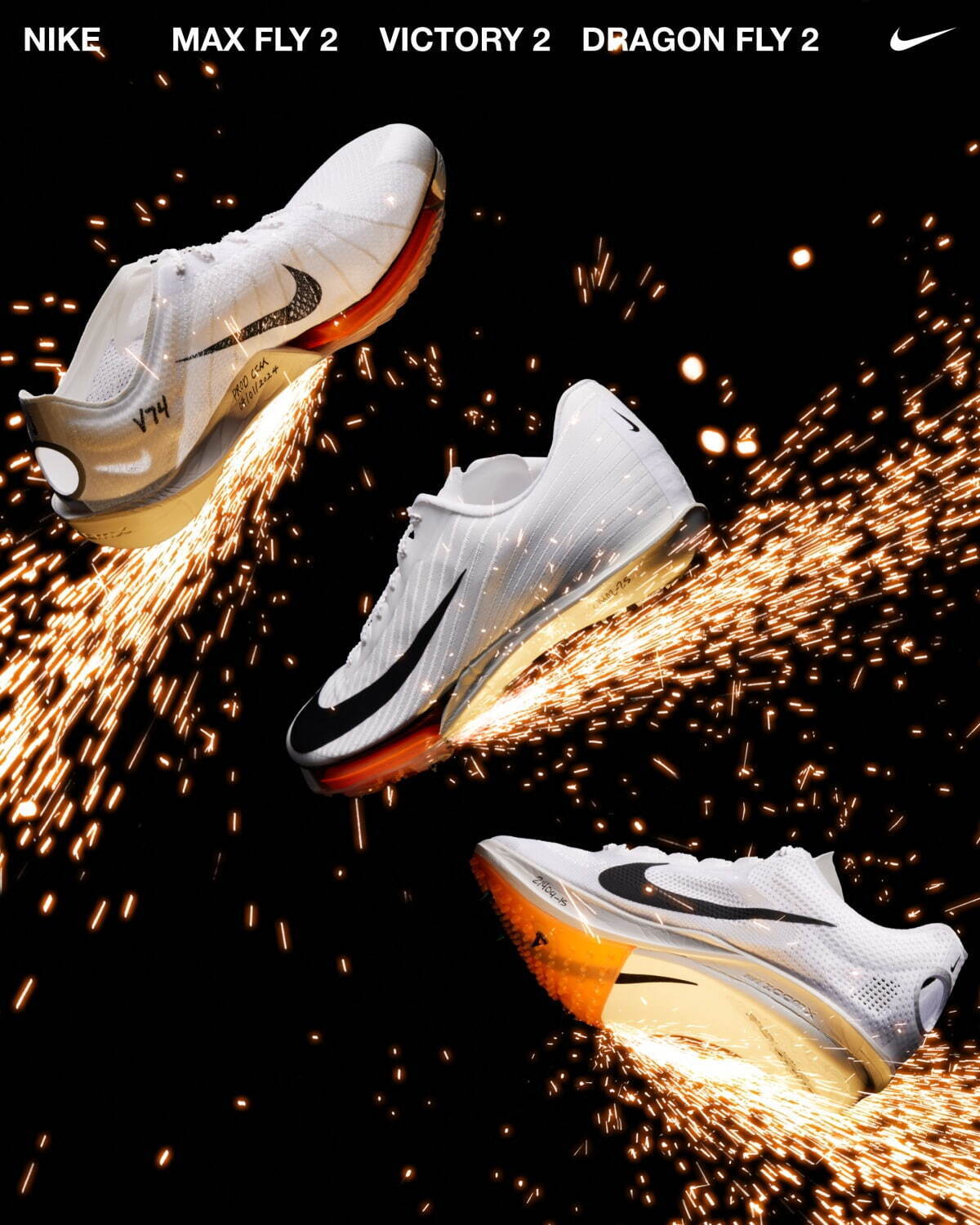 ナイキのスパイクシューズ新色、ホワイト基調アッパーにオレンジの