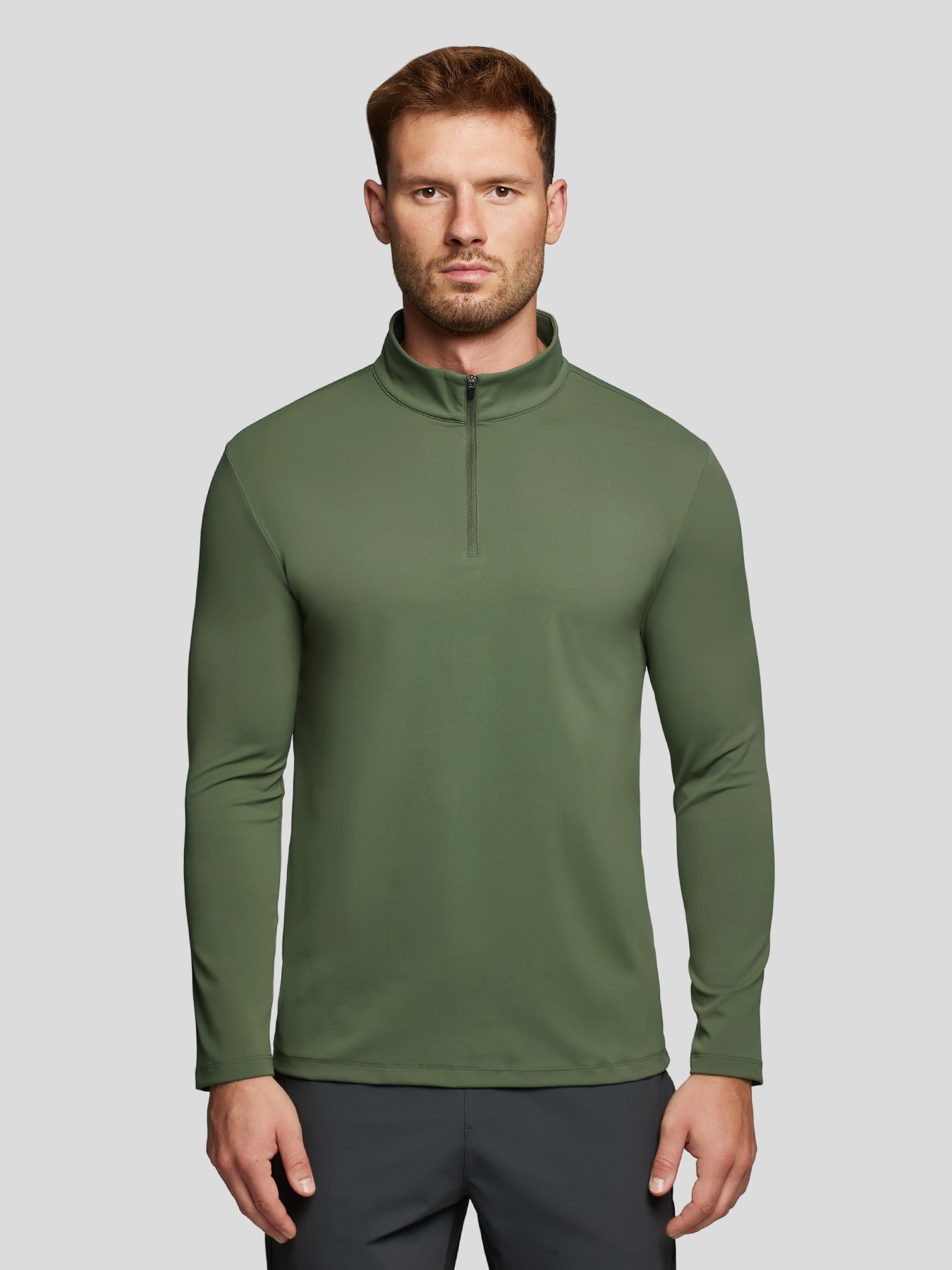 SmoothBlend Half Zip Mock Neck Tee: Zip Same Color – Fioboc
