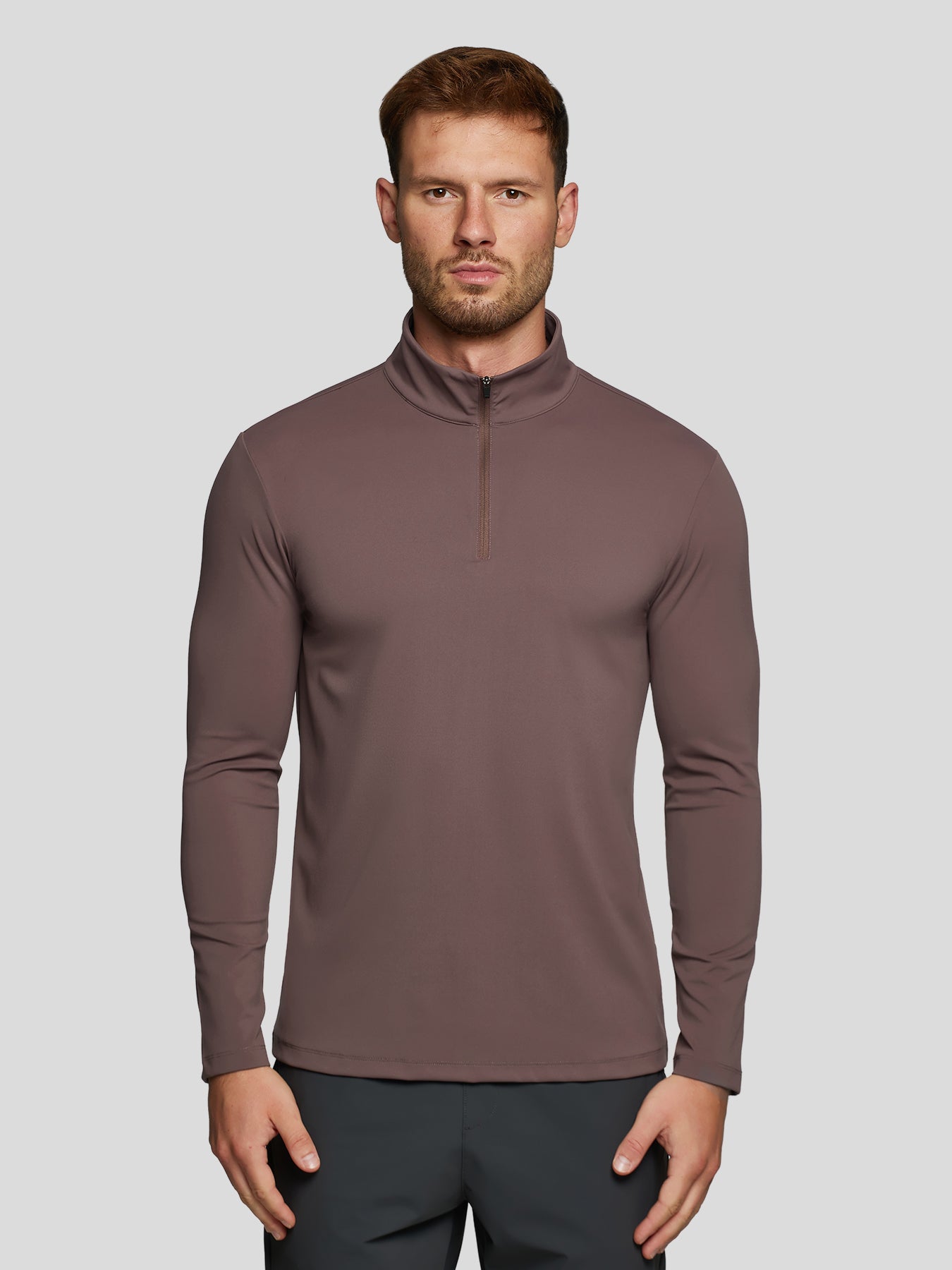 SmoothBlend Half Zip Mock Neck Tee: Zip Same Color – Fioboc