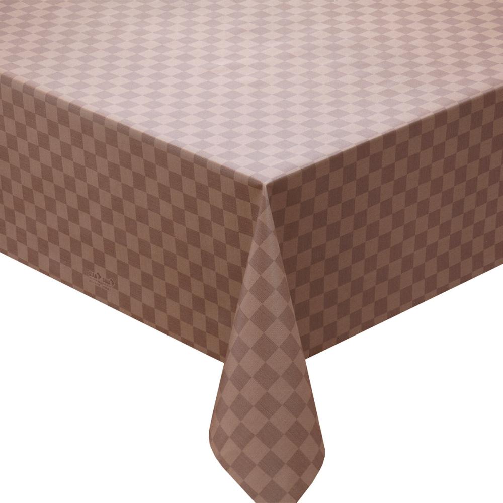 明和グラビア 抗ウィルス・抗菌テーブルクロス チェッカー ブラウン