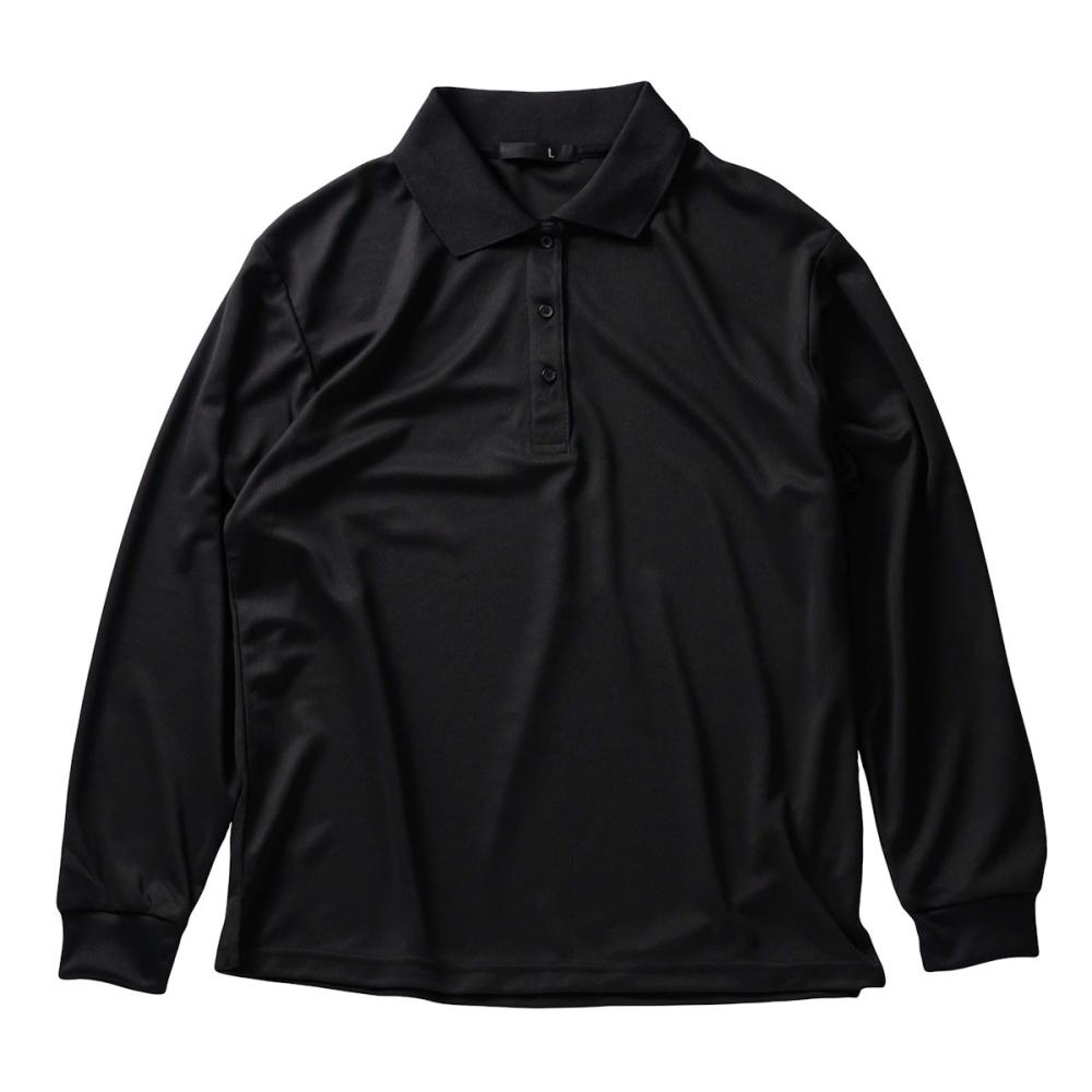 レディース 長袖ポロシャツ ブラック L 9010 の通販