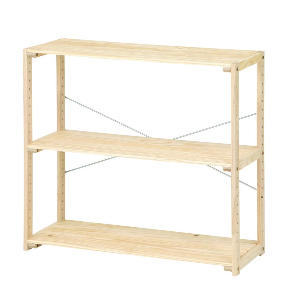 アテーナライフ パインラック 80cm幅 3段 8030 GN055 の