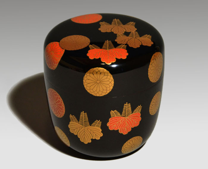 菊桐蒔絵 中棗 近左(作) 淡々斎書付在判 | 古美術ささき