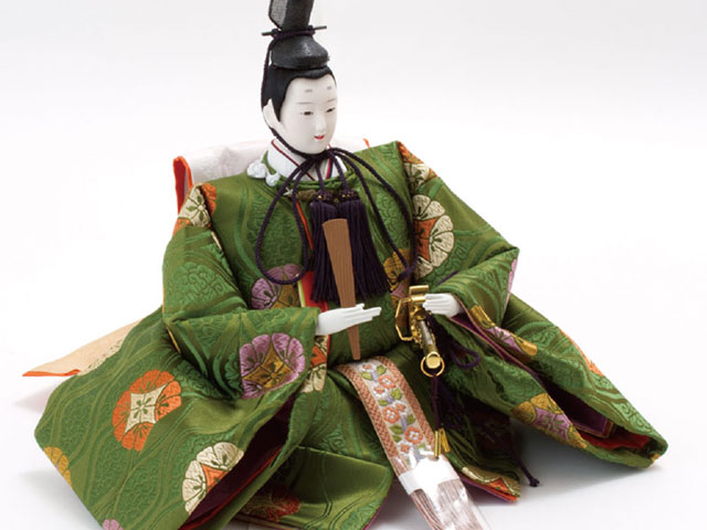 雛人形 衣装着 京八番親王六寸官女付焼桐三段飾りNo3031B