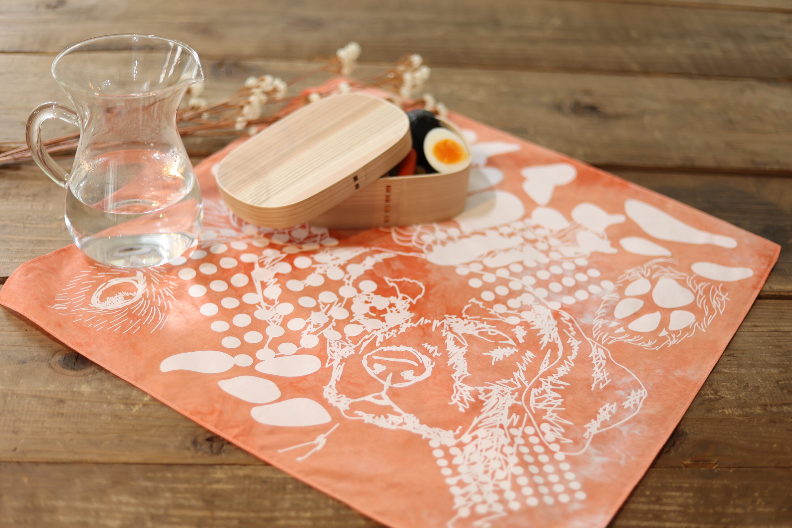 ドッグハンカチダイキット ポメラニアンオレンジ｜みやこ染｜創業1890