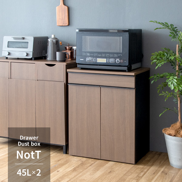 ゴミ箱 木製 分別ドロワーダストボックス NotT ノット DB-F2200 3色