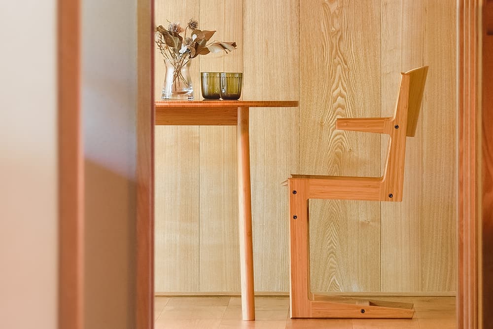 展示品□アカシア無垢材□カウンターチェア□4脚セット□北欧モダン