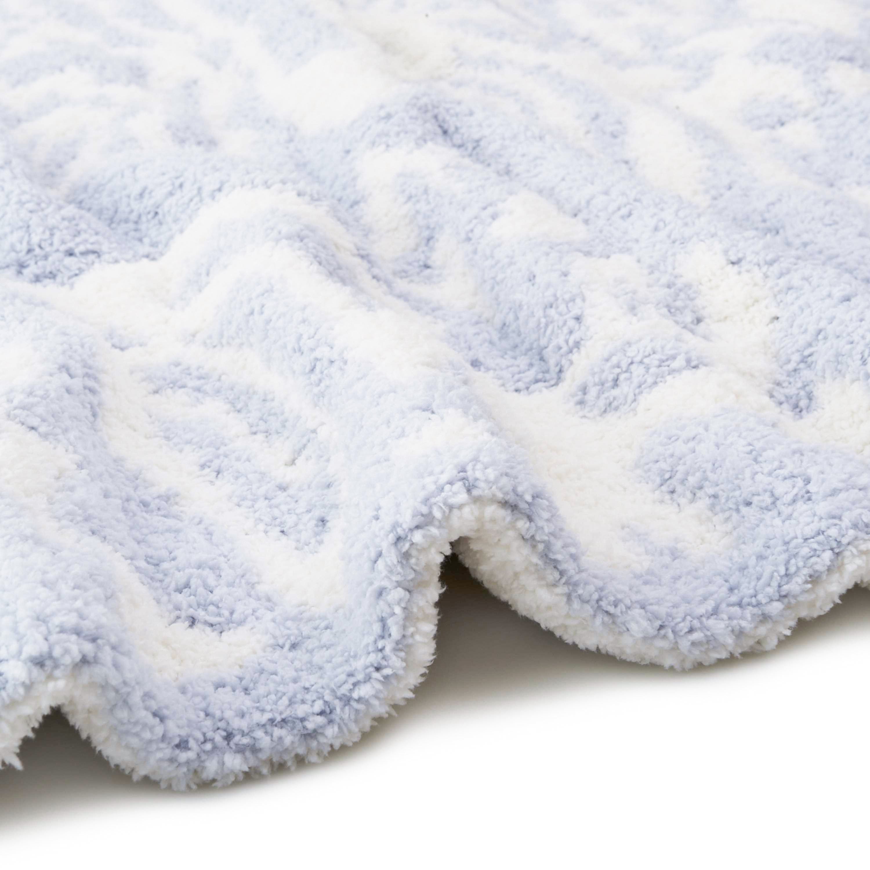 DOUBLE BLANKET / DAMASK(183×195cm blue/creme): BLANKET | kashwere