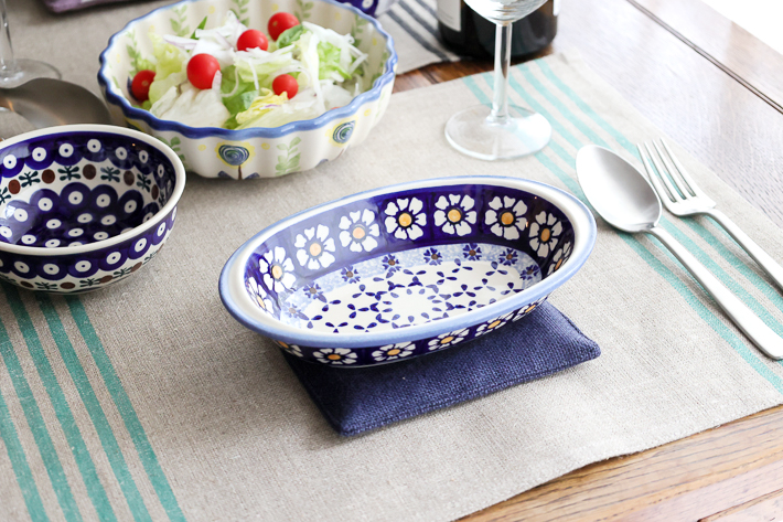 オーブン皿・オーバル・小・ポーリッシュポタリー(ポーランド食器)