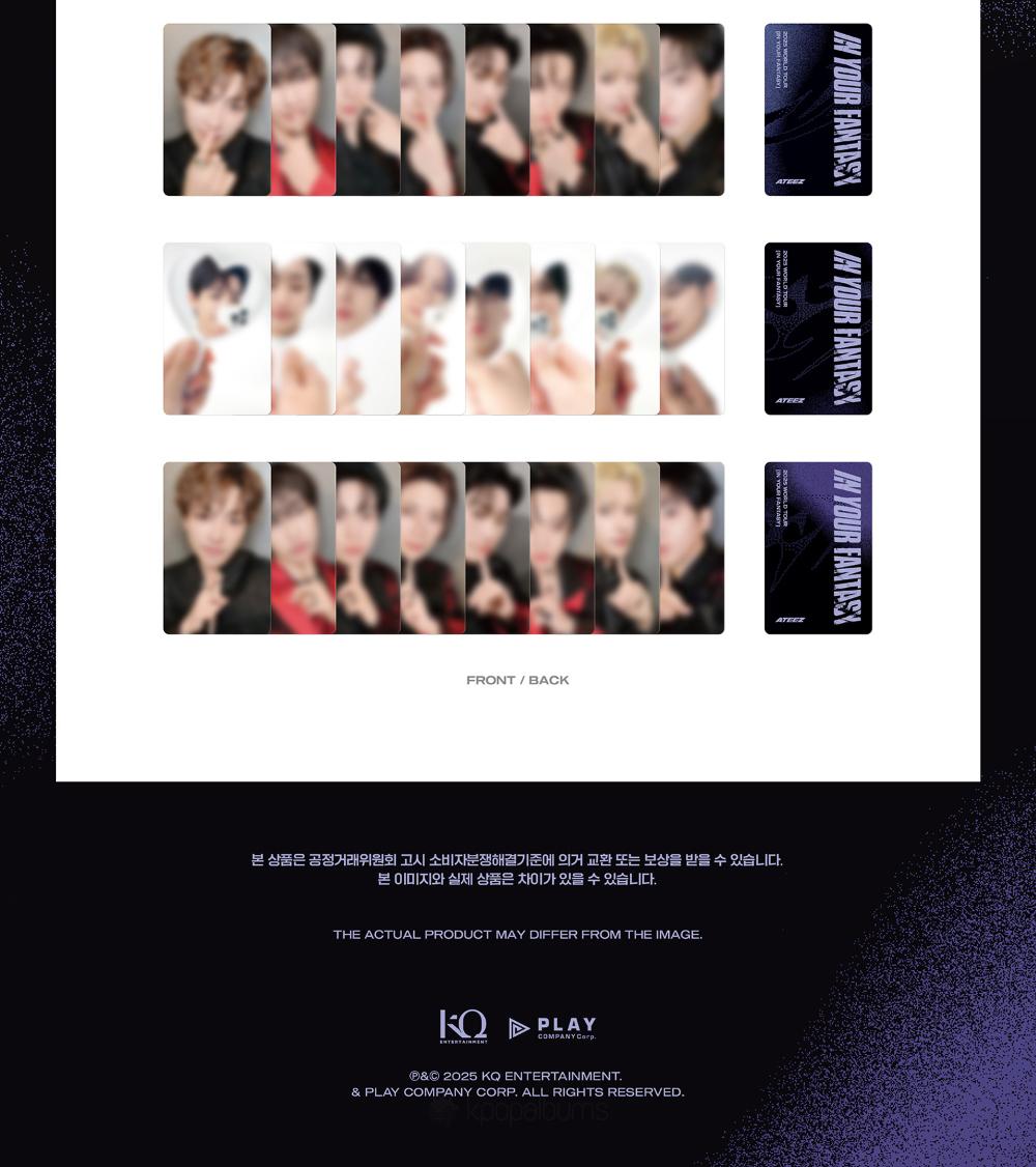 ATEEZ - [IN YOUR FANTASY] IN INCHEON 2025 WORLD TOUR MD RANDOM PHO
