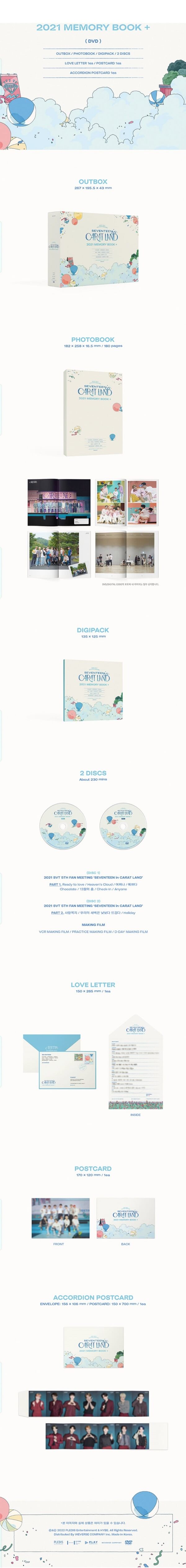 SEVENTEEN SEVENTEEN IN CARAT LAND MEMORY BOOK + DVD - Kpop USA