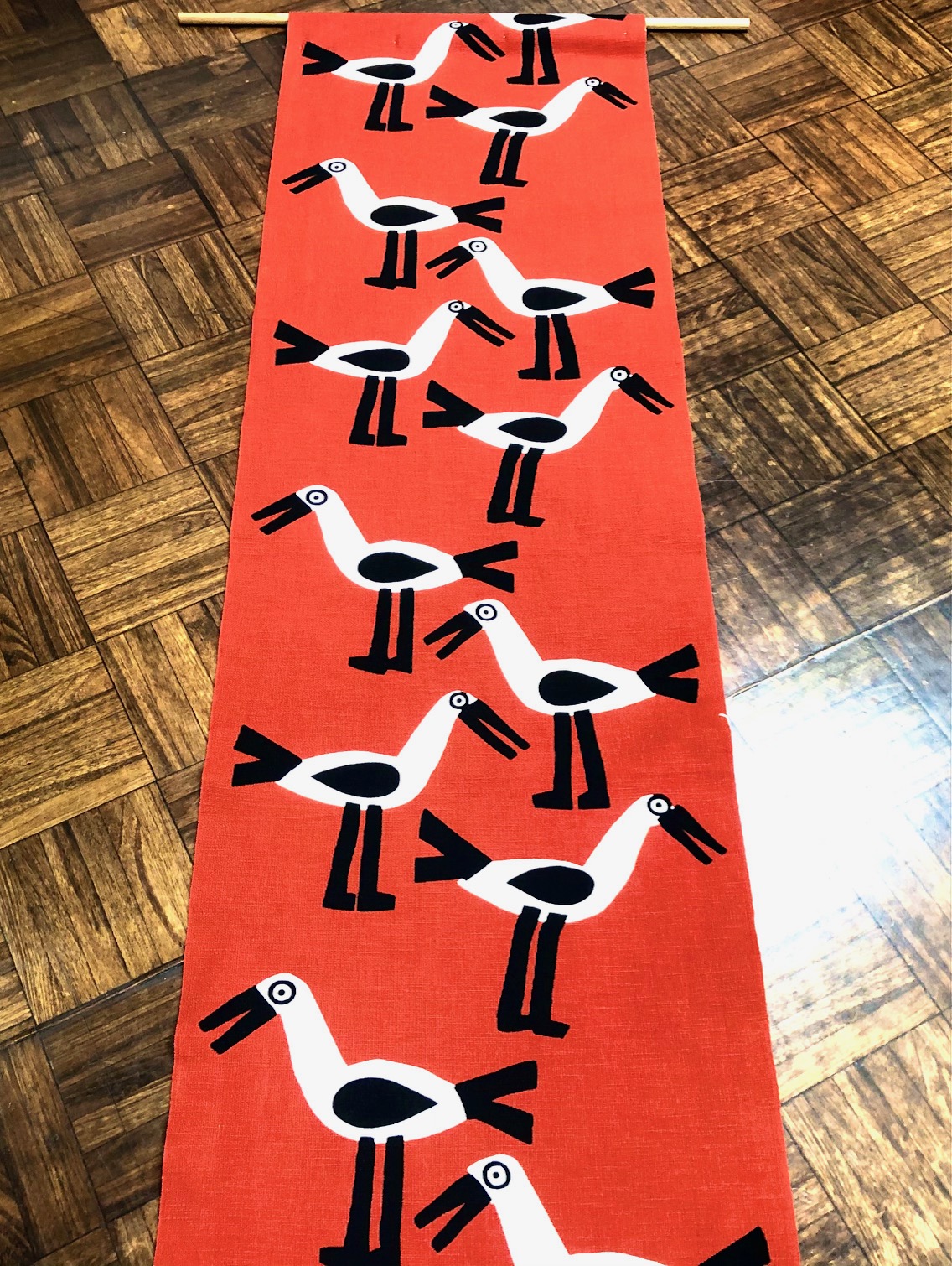 柚木沙弥郎 小巾布 コウノトリ