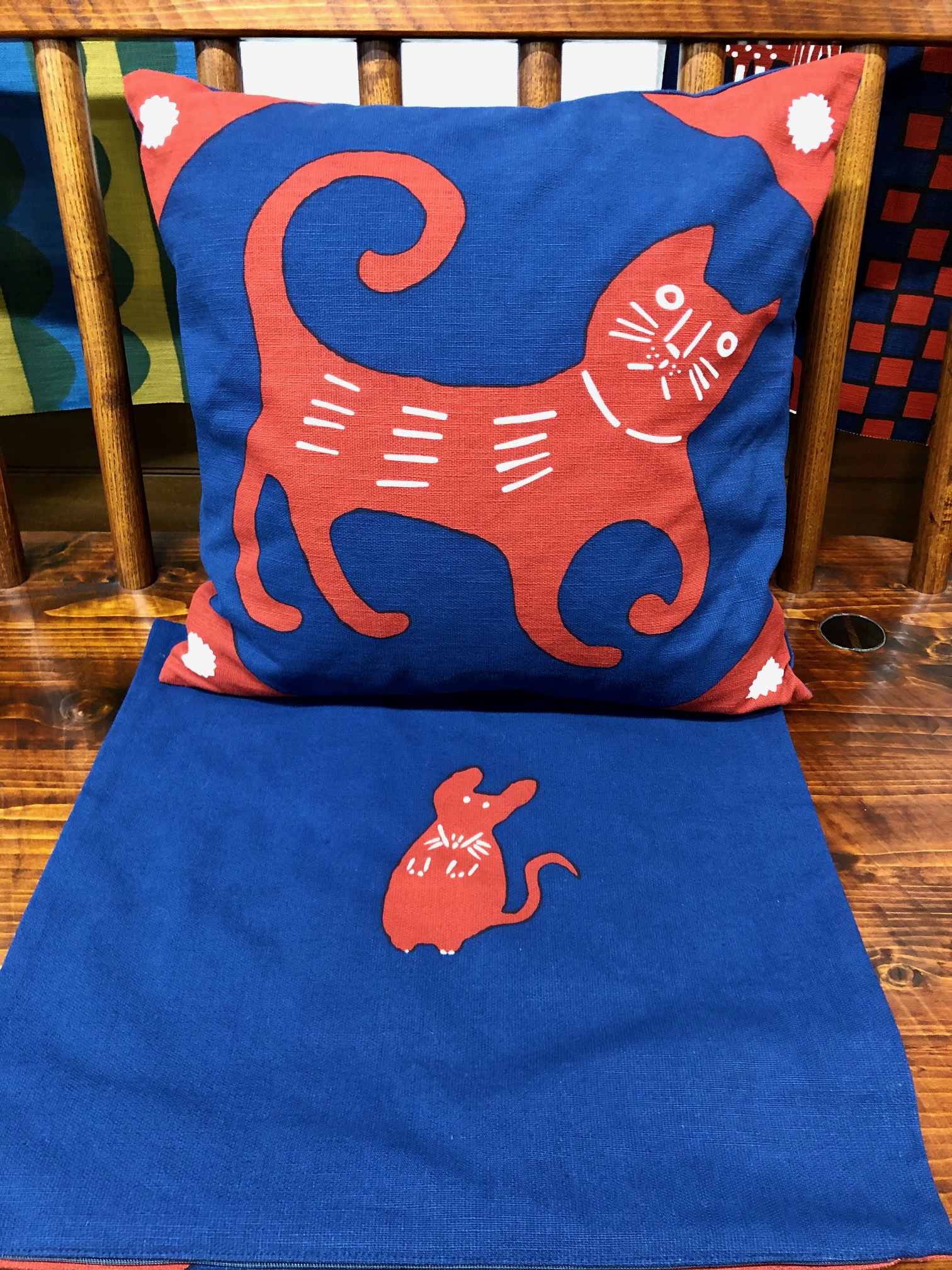 柚木沙弥郎 クッションカバー ネコ