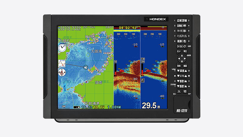 12.1型液晶プロッターデジタル魚探 HE-1211｜マリン製品｜製品情報｜本