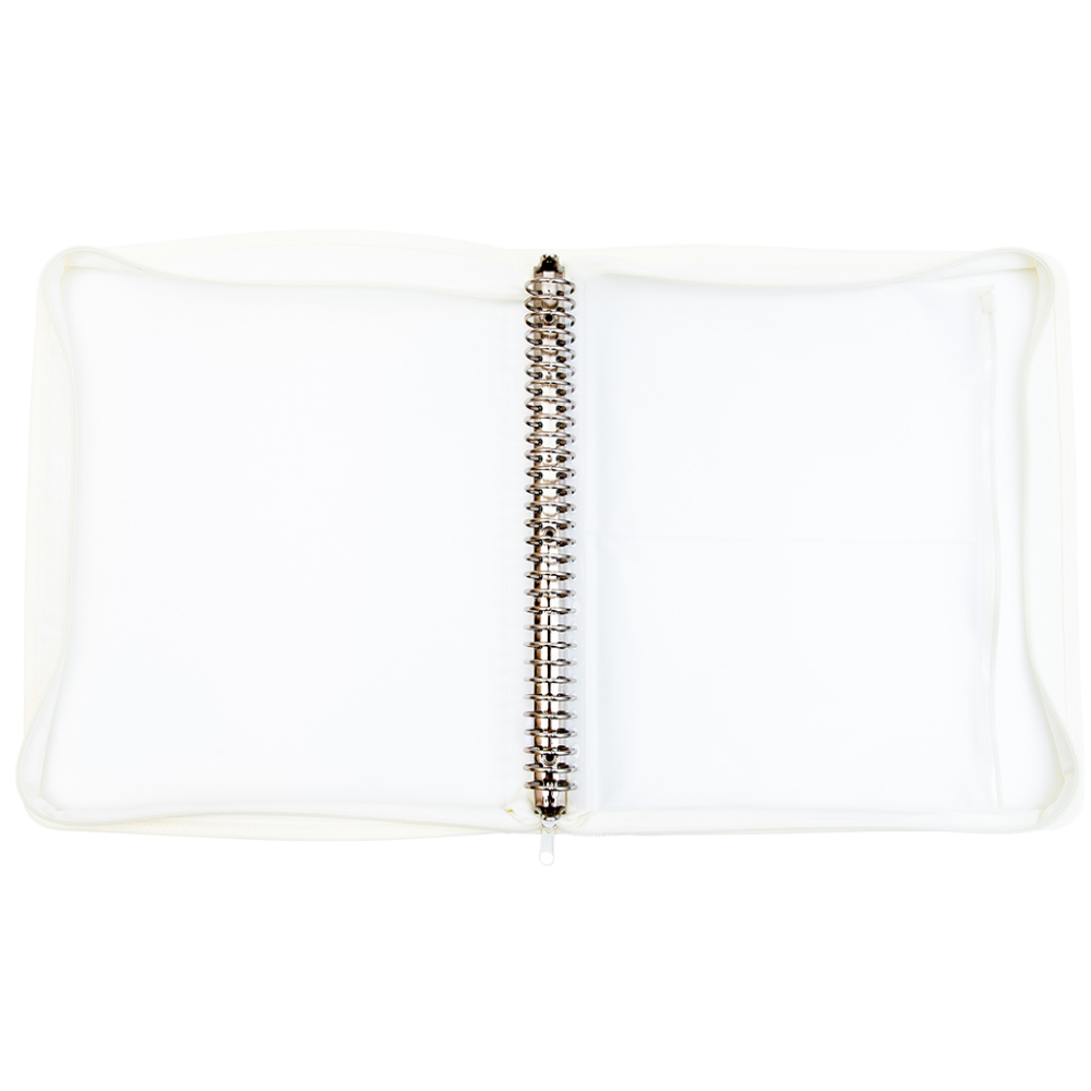 ファスナー付バインダー 30穴 オフホワイト｜文具事務用品・推し活