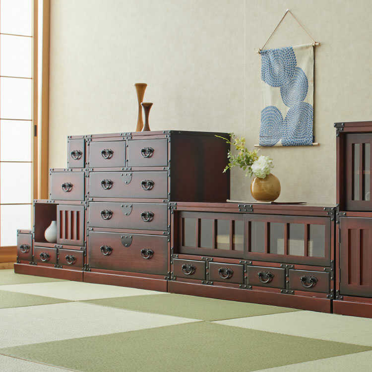 TB-2667 和風モダンな民芸家具調のテレビ台｜幅100cm・完成品