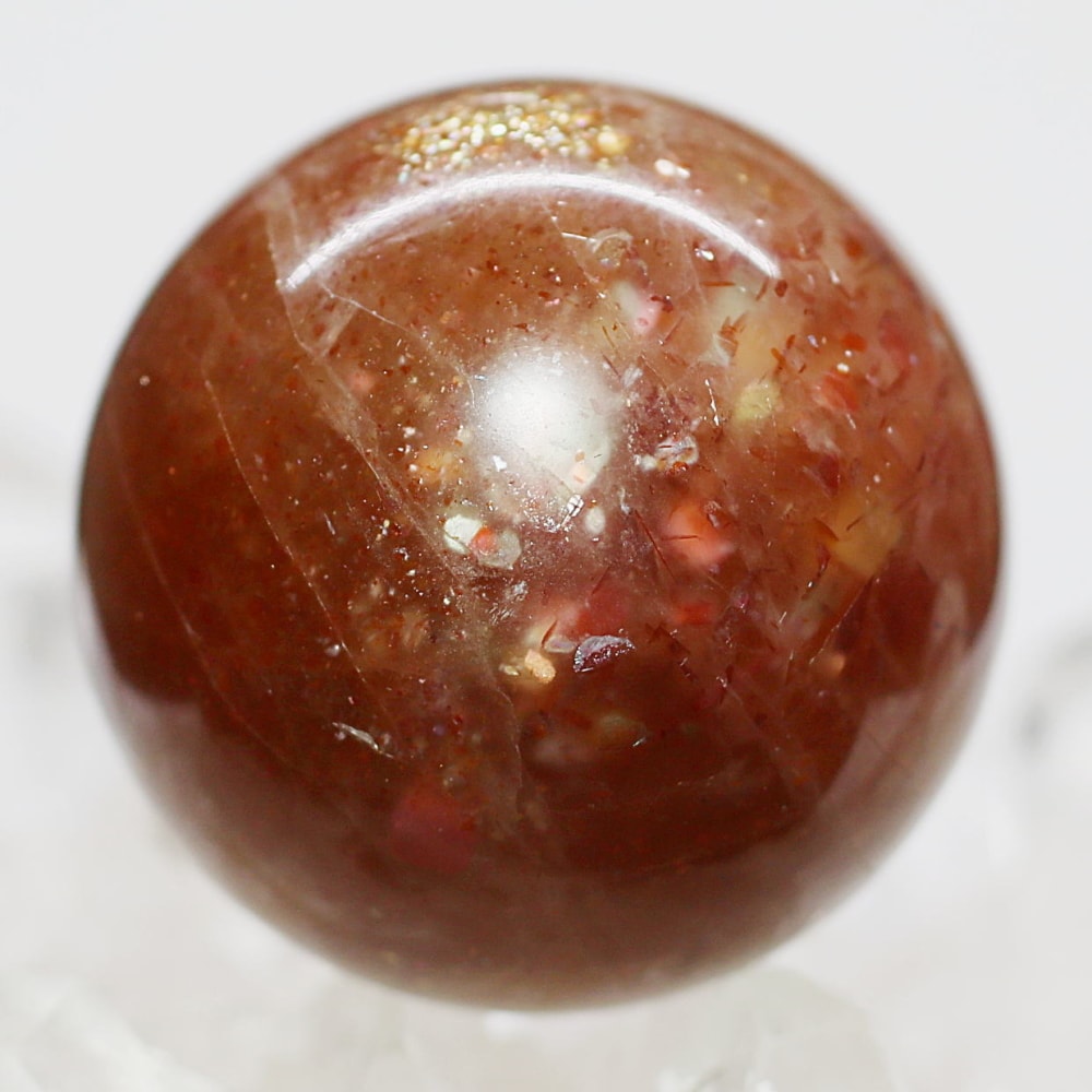 タンザニア産]サンストーン丸玉/スフィア（直径約31.7mm） - 埼玉県