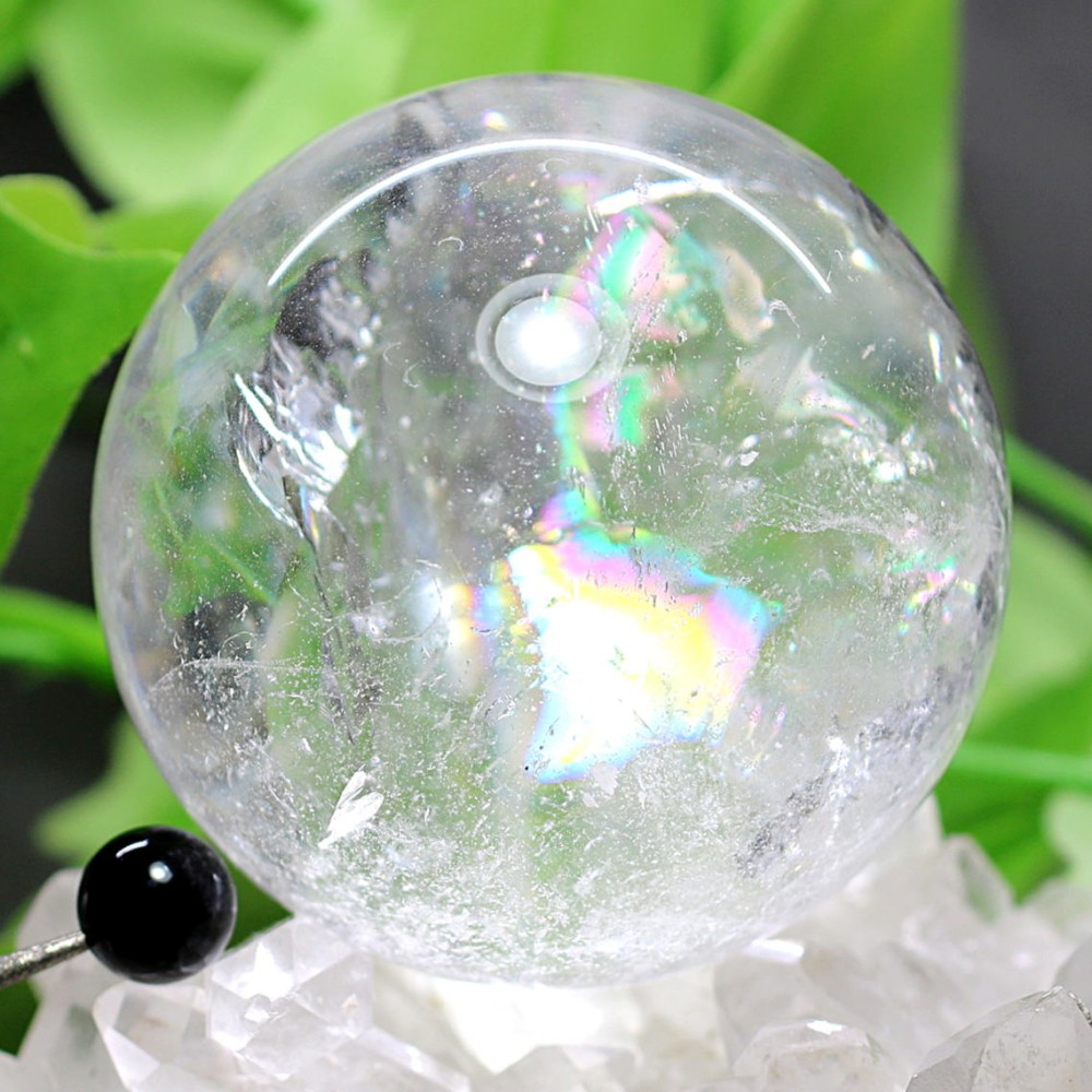 特別価格/ブラジル産]レインボー水晶玉/アイリスクォーツスフィア（丸