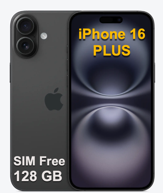 iPhone 16 Plus - Black - 128GB - SIM Free - iCanConnect