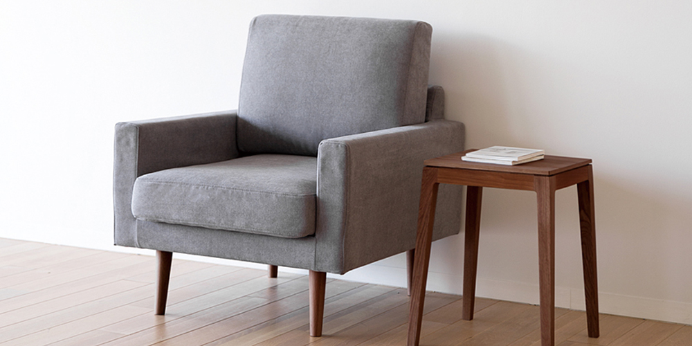 アームチェア「レオ」1人掛け #5グレー色 脚部全2色 | 【公式】大塚