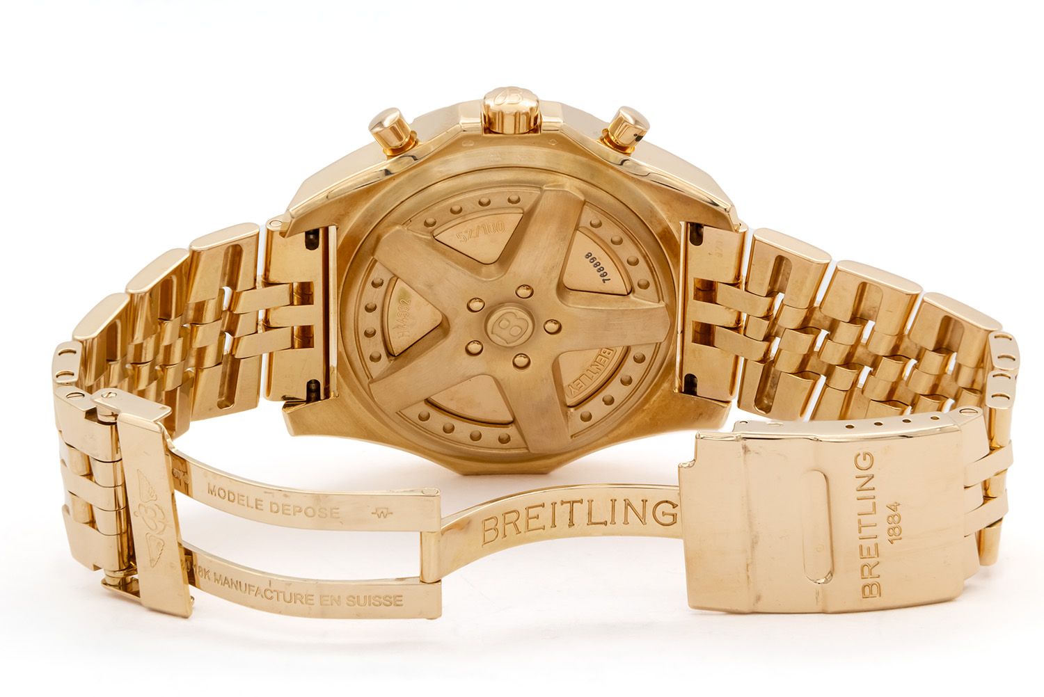 Breitling Bentley 6.75 Chronograph H44362 With Box 18k Rose Gold