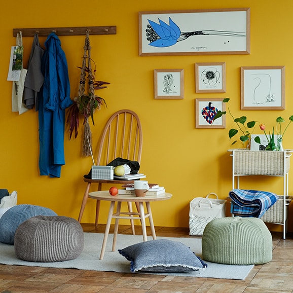 MINI PUUF MELANGE Asian blue｜1人掛け｜IDEE SHOP Online