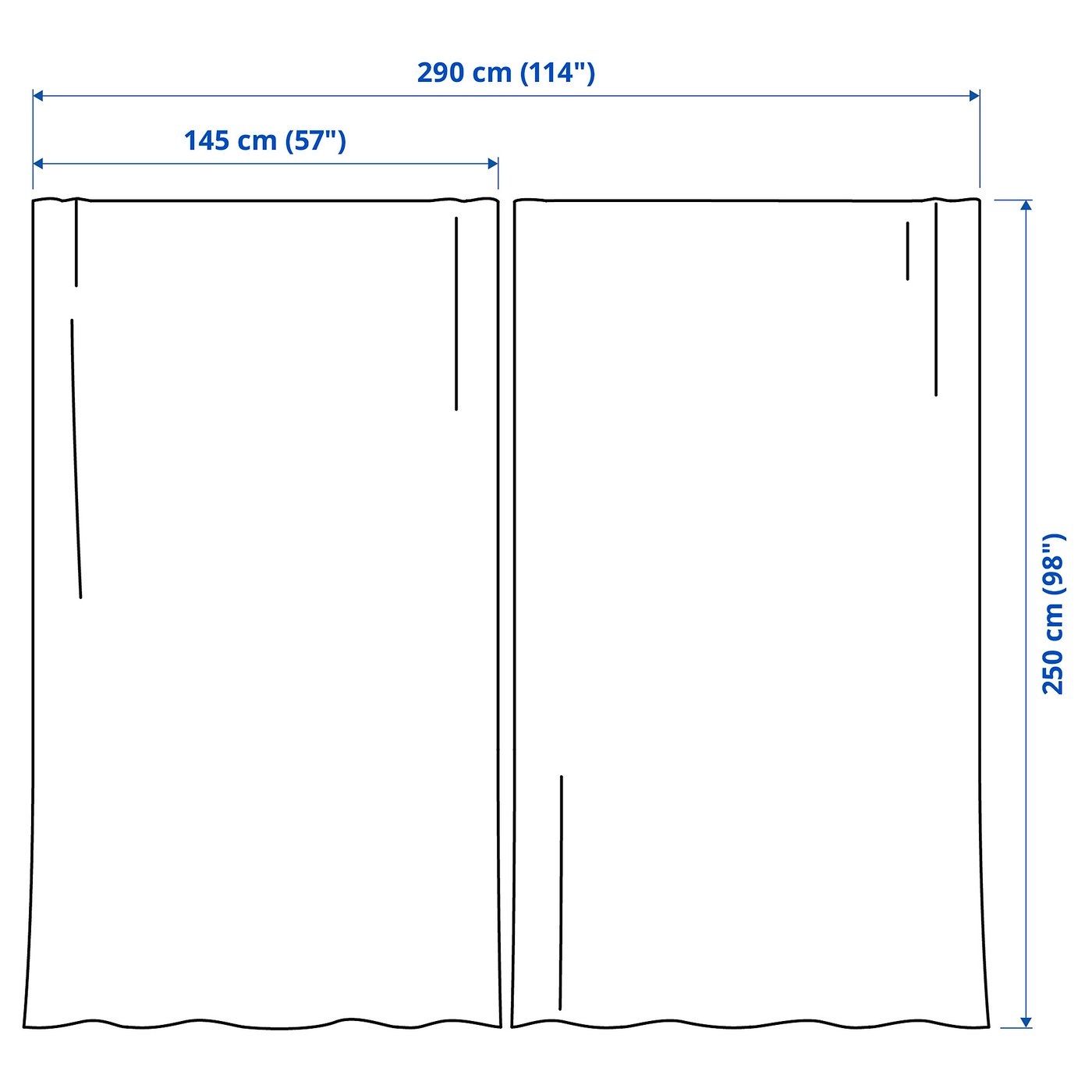 DYTÅG ディトーグ 遮像・採光カーテン 1組, ホワイト/ヘディングテープ