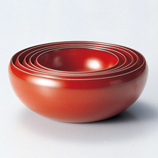五つ組鉢 古代朱 漆塗り 漆器の井助