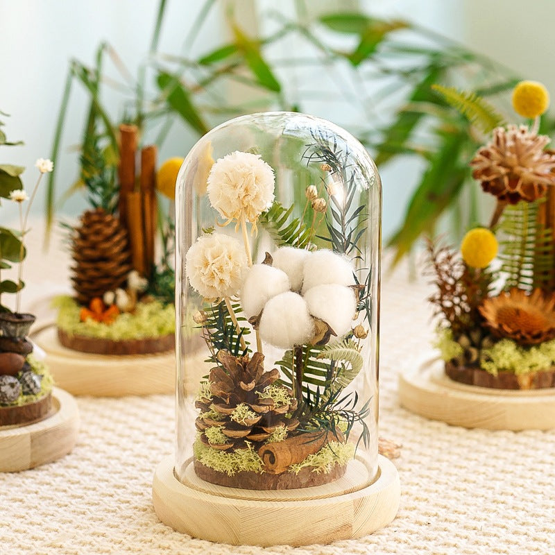 IwaiLoft ドライフラワー 松ぼっくり 綿の木 コットンフラワー