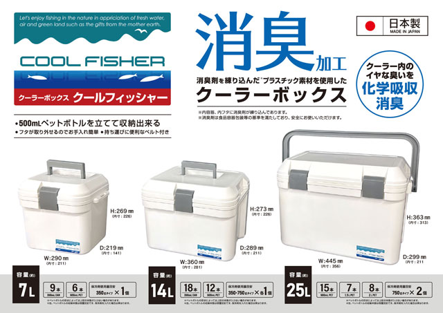 信頼の日本製】上州屋オリジナルクーラーボックス「クールフィッシャー
