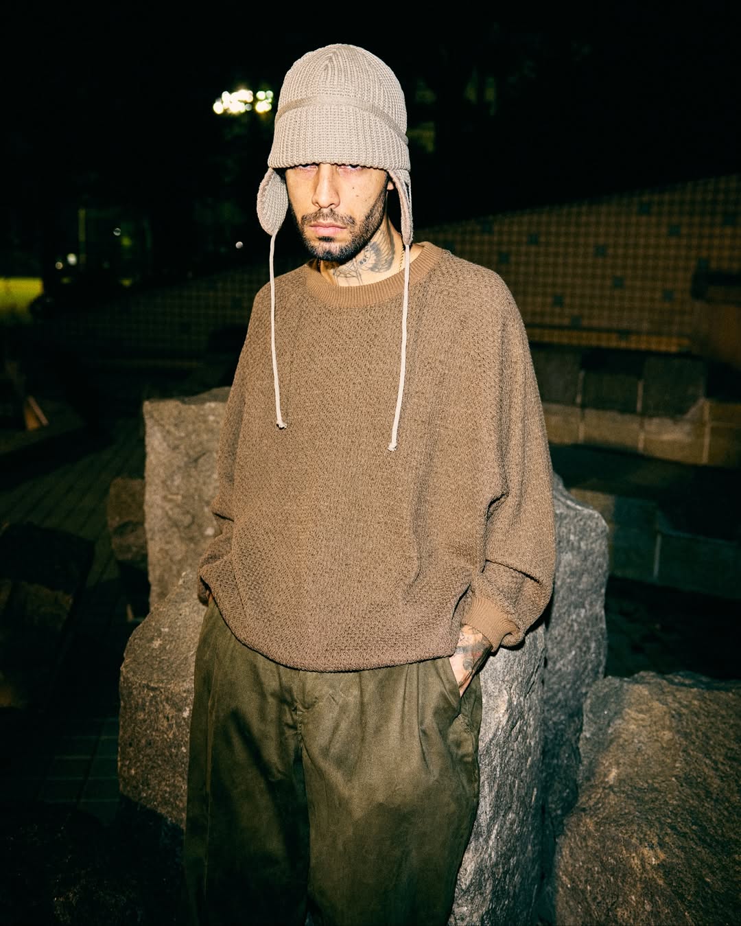 TIGHTBOOTH/FLIGHT BEANIE（Light Grey）［フライトビーニー-25秋冬