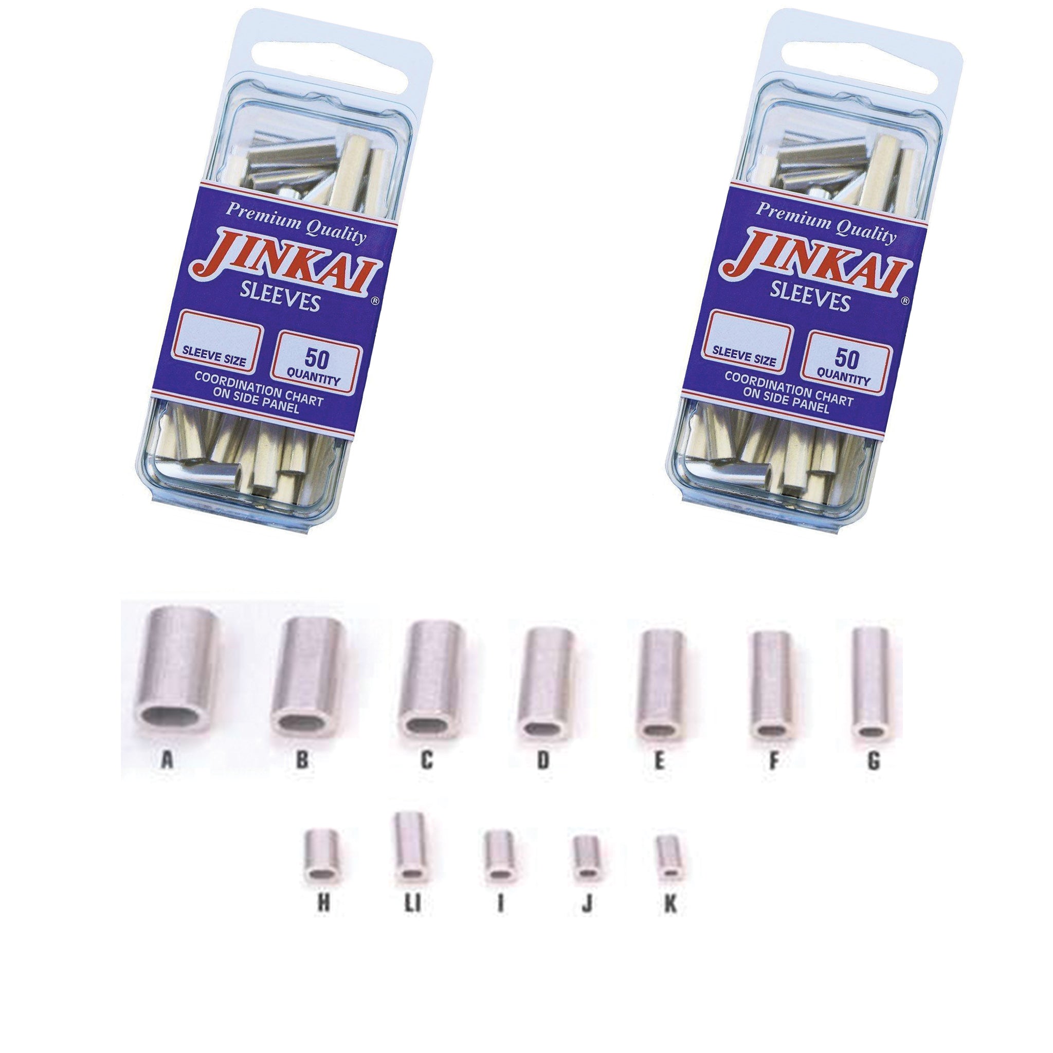 Jinkai Crimp Sleeves 50 Pack — J&B Tackle Co