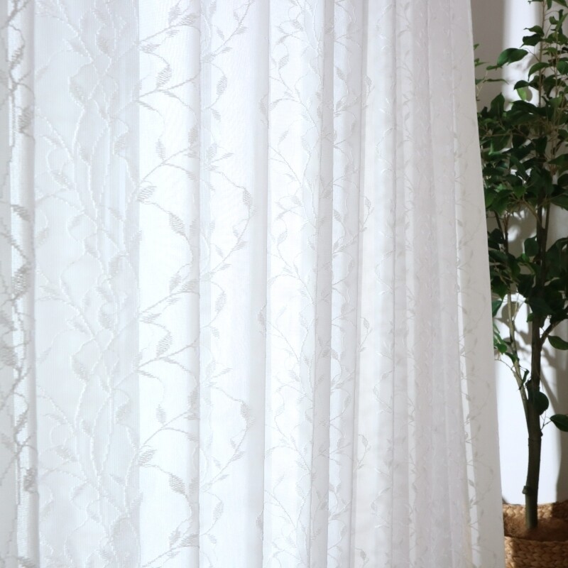 ミラー・UVカット・遮熱】レイア レースカーテン JD-68023 ホワイト