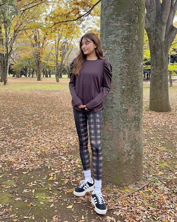 LITHEE（リジー）】グラデーションチェックプリントレギンス｜LITHEE