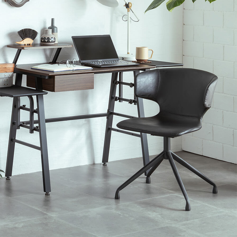 ARM（アーマー）ラウンド（回転）チェア（ブラック） - ダイニング