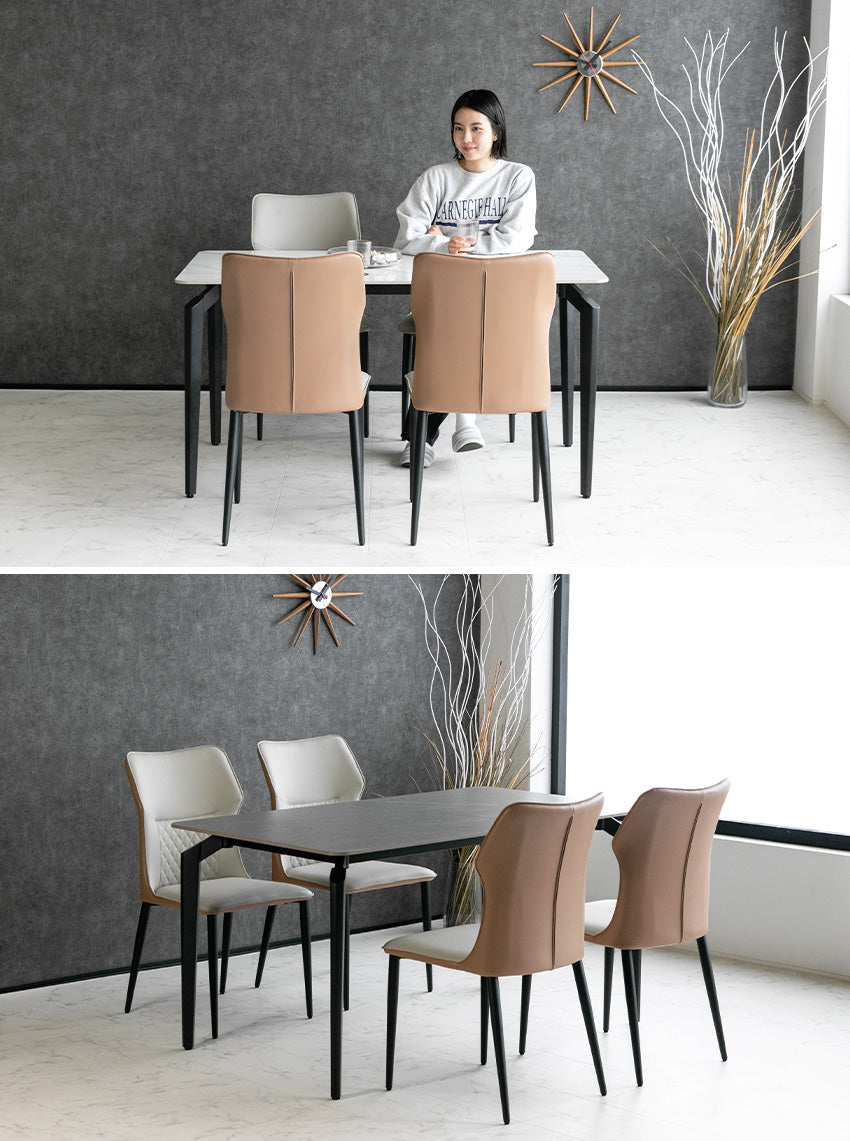 lushroom 【同色2脚セット】 ダイニングチェア レザー 合成皮革