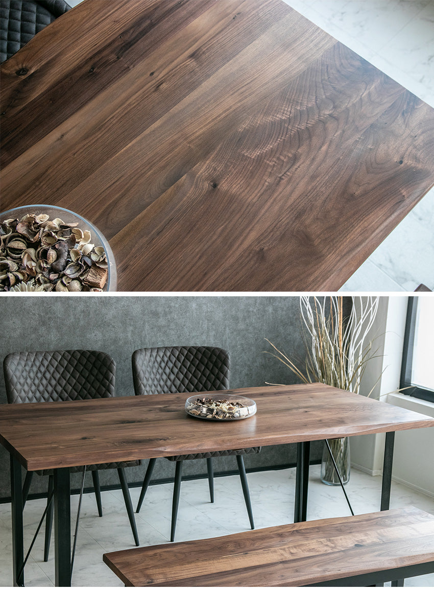 ダイニングテーブル 150×75cm 4人掛け ウォールナット オーク 無垢材