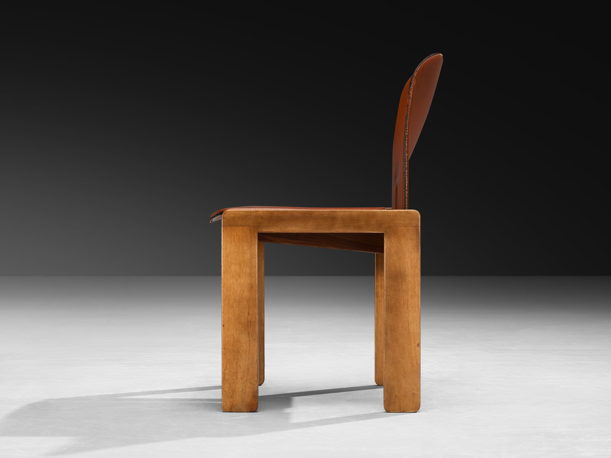 Afra & Tobia Scarpa for Cassina '121' Dining Chairs in Cognac Leather