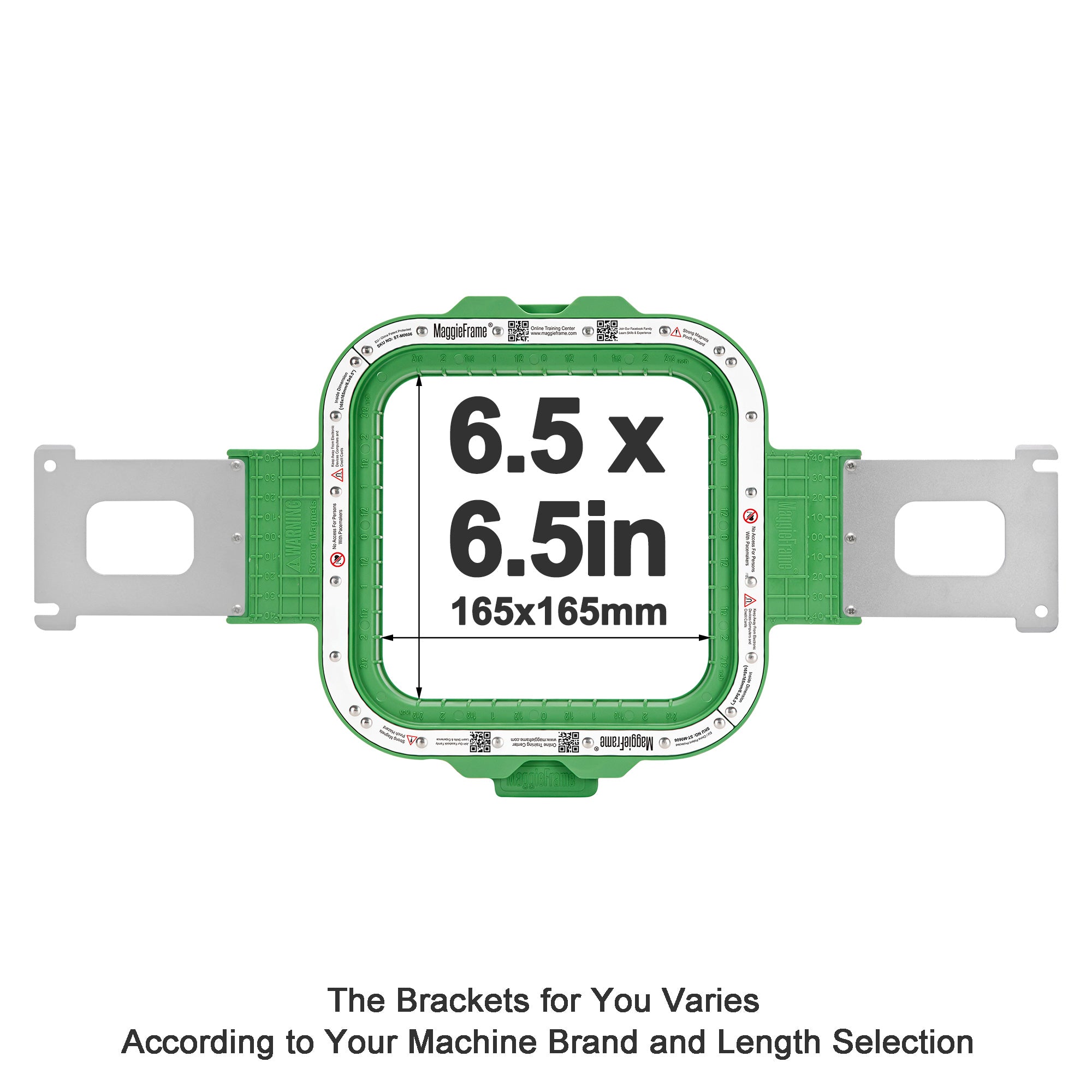 MaggieFrame Magnetic Hoop 6.5″ × 6.5″ (165 × 165 mm) for Brother