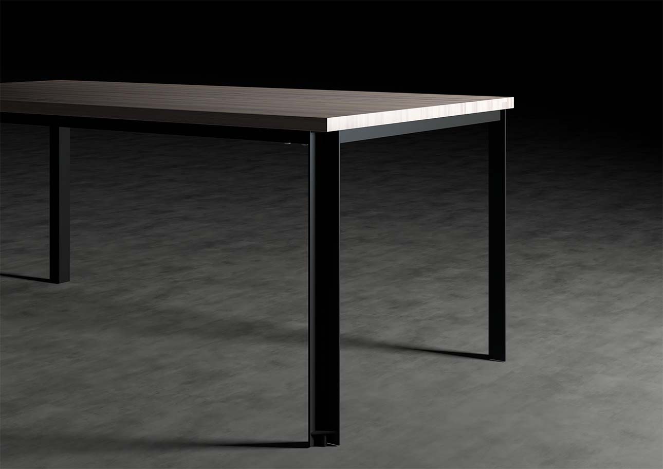 ダイニングテーブル スチール脚（SL） 幅1800×奥行900㎜ ラバーウッド