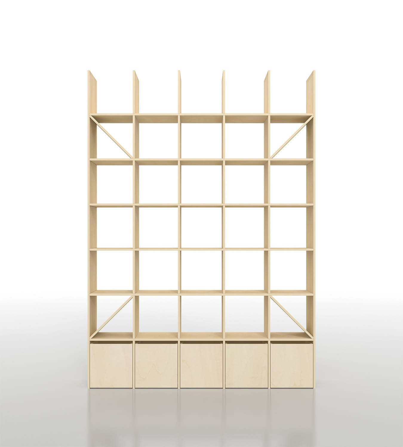 壁一面の本棚 奥行350mm（最下段なし）縦7コマ×横5コマ|Shelfシリーズ