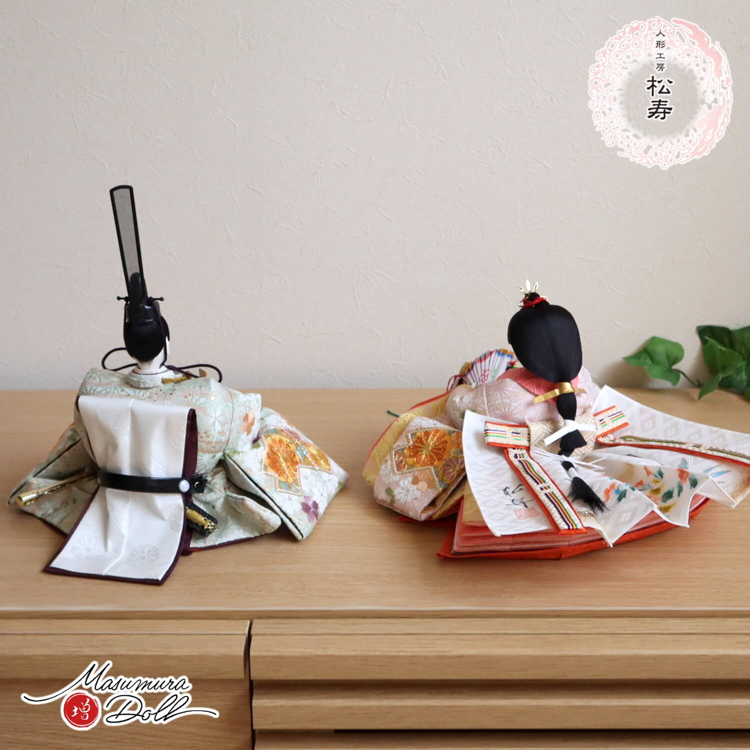 新作 小出松寿 作 11番 京刺繍金駒「螺鈿 松皮に桜」薄緑 薄ピンク