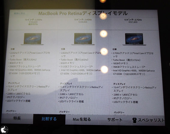 MacBook Pro (Retina Mid 2012) をチェック | Mac | Mac OTAKARA
