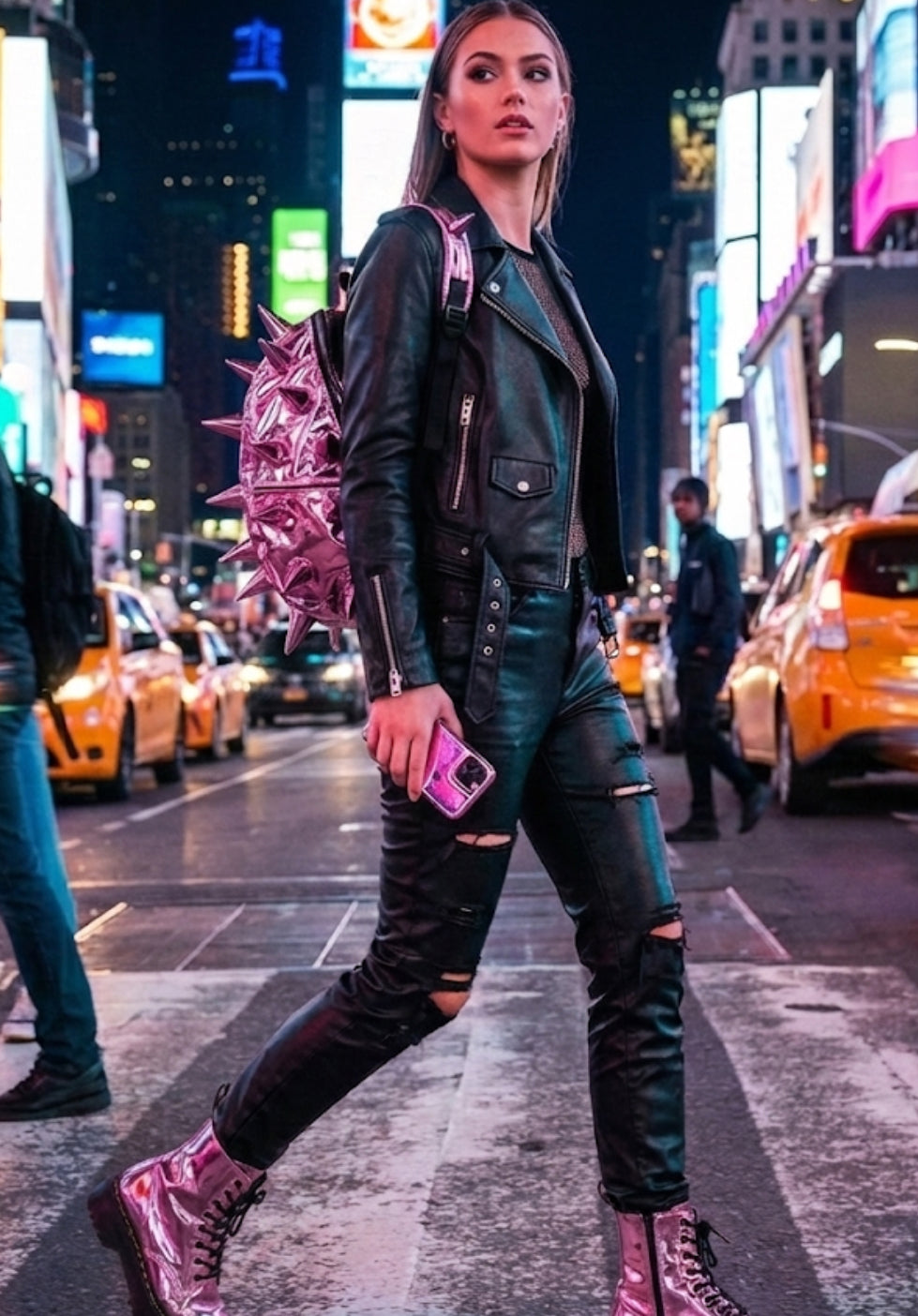 Pink Bookbag: Shine with Spikes in Pink Metallic | Madpax – MADPAX