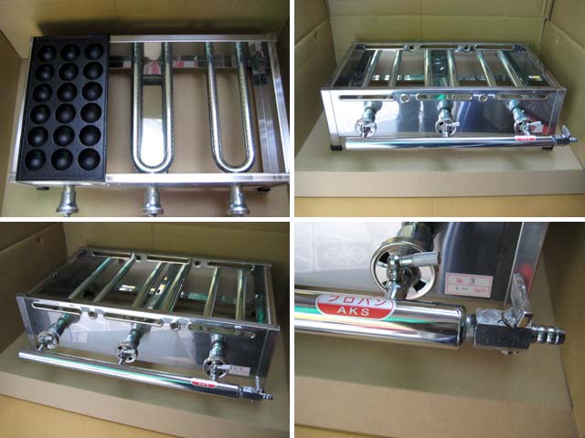 AKS 業務用 たこ焼き器 3丁掛 [18穴x3連] : MDS01 【業務用 厨房機器