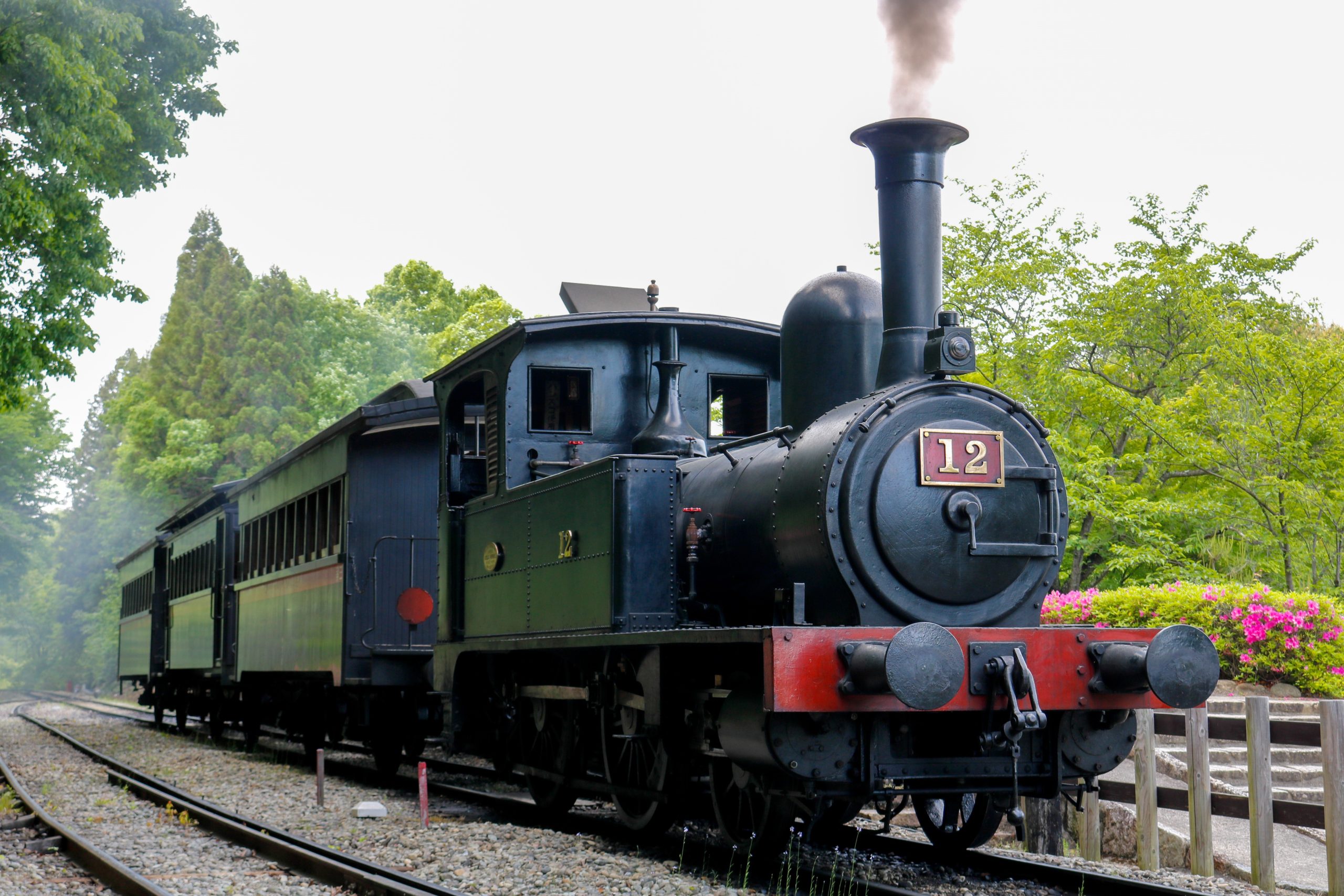 動態保存されている国内最古のSL！「12号」が明治村を駆け抜ける勇姿に