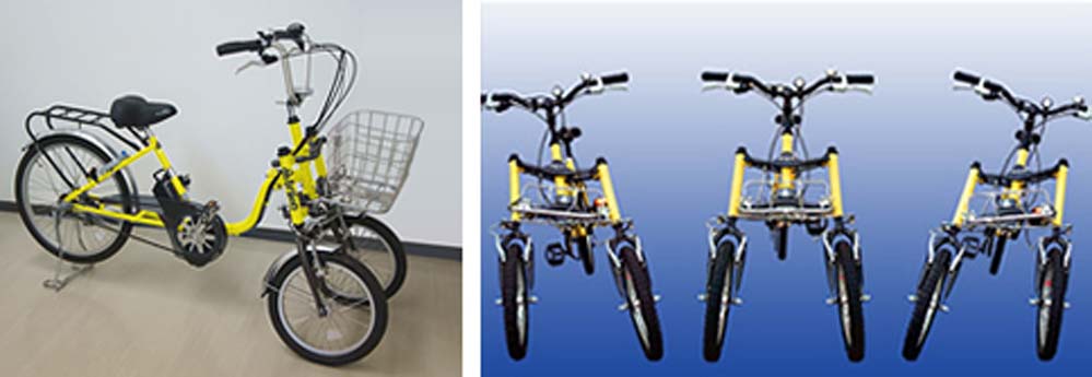 株式会社宮城化成｜パラレルリンク機構をもった前2輪の三輪自転車